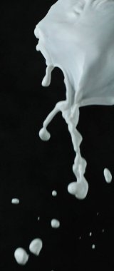 Siyah arkaplanda süt sıçraması