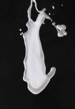 Siyah arka planda süt sıçraması