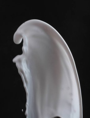 Siyah arkaplanda süt sıçraması