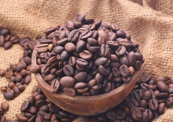 Kahve Çekirdeği Çuvalda — Stok fotoğraf