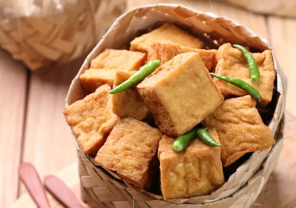 Tofu Con Salsa Soia Semi Sesamo — Foto Stock