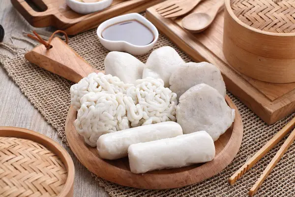 大豆肉 醤油を用いた中国の米の餃子 — ストック写真