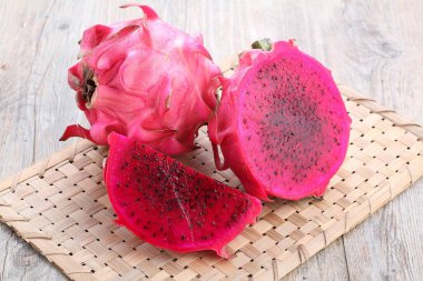 dragon fruit on wooden clipart