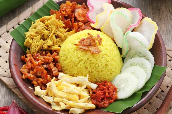 Nourriture Indonésienne Riz Indonésien Aux Légumes — Photo