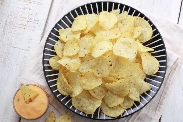 Potato Chips Plate — Stock Photo, Image