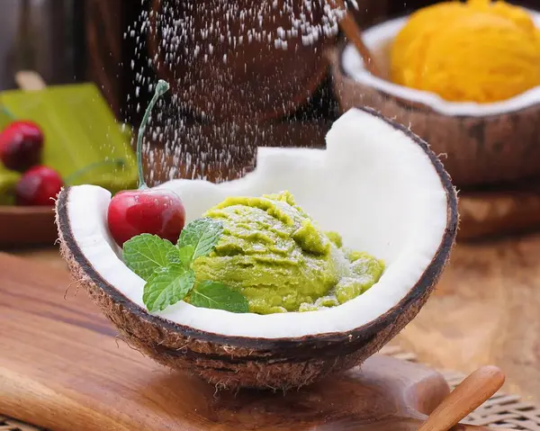 green tea powder in a bowl
