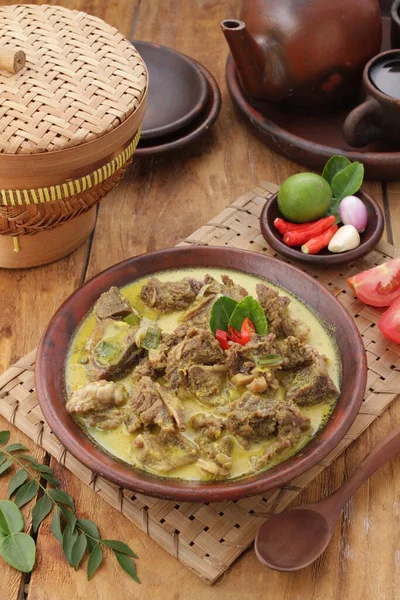 Curry Capra Piatto Tradizionale Indonesiano Base Carne Agnello Capra Cotta — Foto Stock