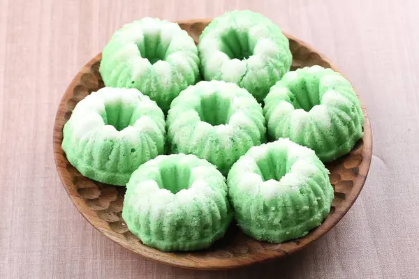 Grüne Bohnen Kuchen Mit Grünem Blatt — Stockfoto