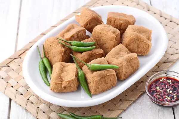 Mycket Tofu Med Sojasås — Stockfoto