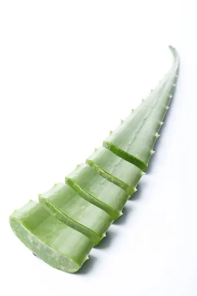 Beyaz Arkaplanda Dilimlenmiş Aloe Vera — Stok fotoğraf