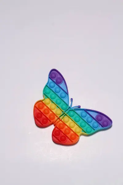 Arcobaleno Farfalla Giocattolo Isolato Sfondo Bianco — Foto Stock