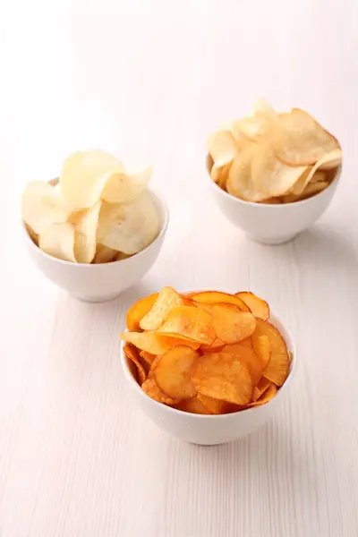 Patatas Fritas Con Crema Agria — Foto de Stock