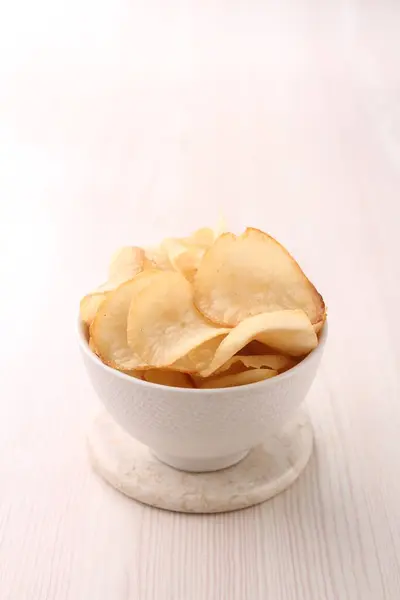 Patatas Fritas Plato Blanco — Foto de Stock