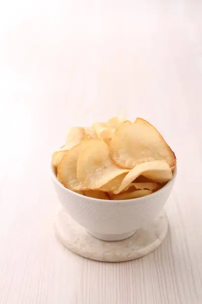 Patatas Fritas Placa Aislada — Foto de Stock