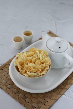 Lezzetli Asya yemeklerinin yakın görüntüsü