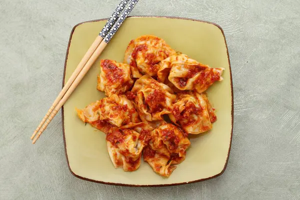 Frango Frito Kimchi Comida Coreana — Fotografia de Stock