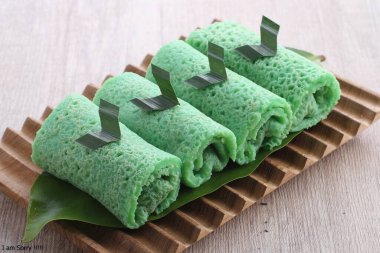 Thai tatlısı tatlı yeşil hindistan cevizli kek, thai tatlı