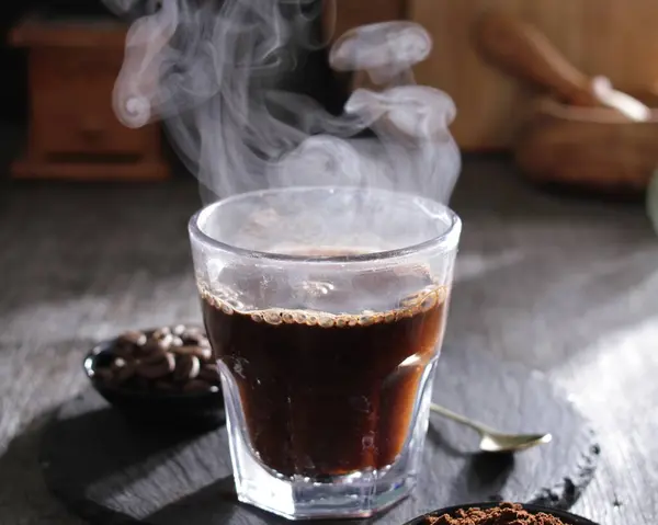 Горячий Кофе Дымом — стоковое фото