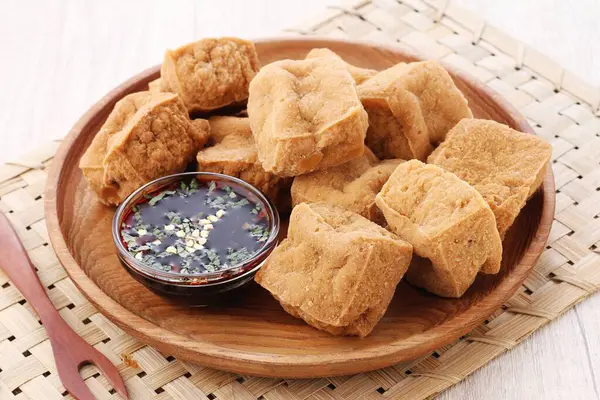 Tofu Frito Con Semillas Sésamo — Foto de Stock