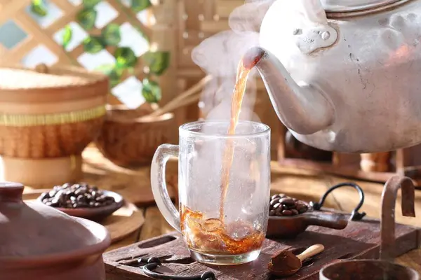 Chá Quente Mesa — Fotografia de Stock