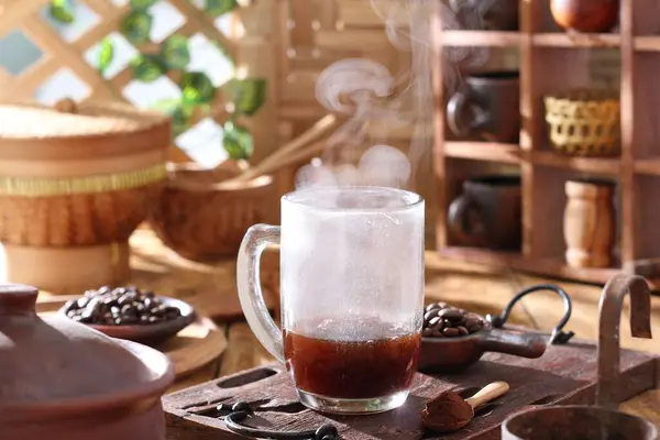Xícara Café Com Bebida Quente Café — Fotografia de Stock