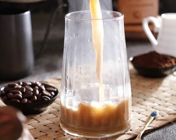 Latte Káva Skle — Stock fotografie