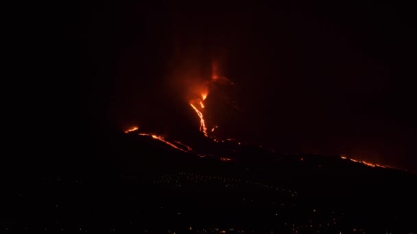 Volcán Palma Erupción Lava — Vídeo de stock