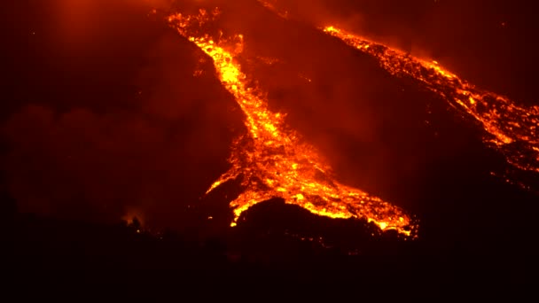Palma Volcano Eruption Lava — Stock video