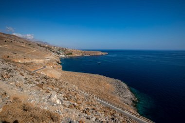 Girit. Yunan adaları. Yunanistan 'dan manzaralar. Turizm, geniş panorama arka planı.