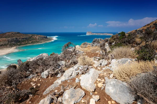 Beton Balo Gölü Yunan Adaları Yazın Güzel Deniz Kıyıları Manzarası — Stok fotoğraf