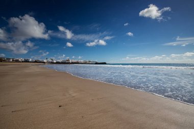 Lanzarote, volkanik ada, Atlantik okyanusu manzarası, İspanyol adaları, kanarya adaları manzarası, doğa arka planı.