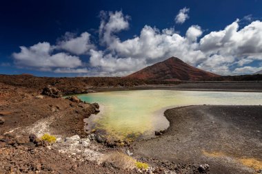Lanzarote, volkanik ada, Atlantik okyanusu manzarası, İspanyol adaları, kanarya adaları manzarası, doğa arka planı.