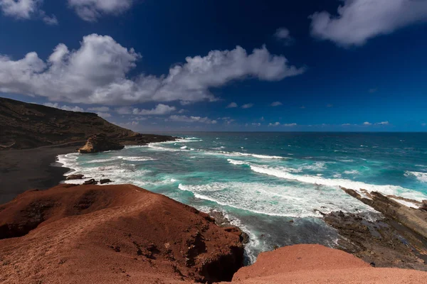 Lanzarote, volkanik ada, Atlantik okyanusu manzarası, İspanyol adaları, kanarya adaları manzarası, doğa arka planı.