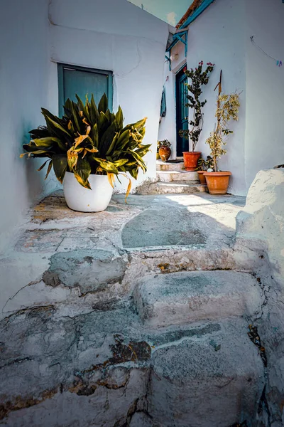 Гарна Вулиця Селі Анафіотіка Афіни Греція — стокове фото