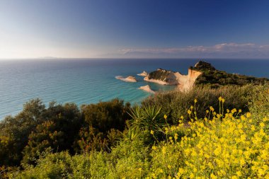 Cape Drastis, Yunanistan Korfu 'daki güzel tropikal plaj