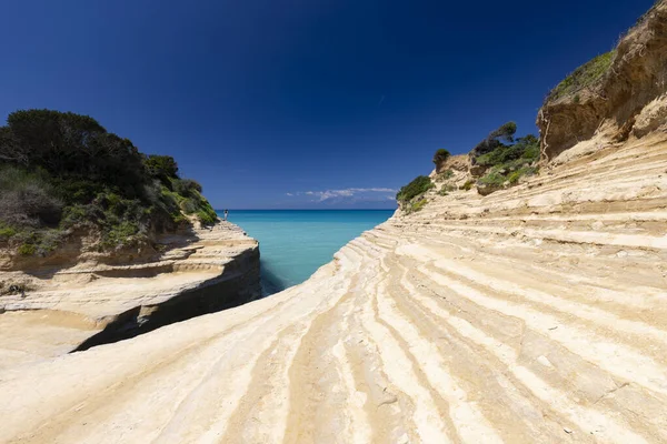Canal Amour Piękna Plaża Tropikalna Korfu Grecja — Zdjęcie stockowe