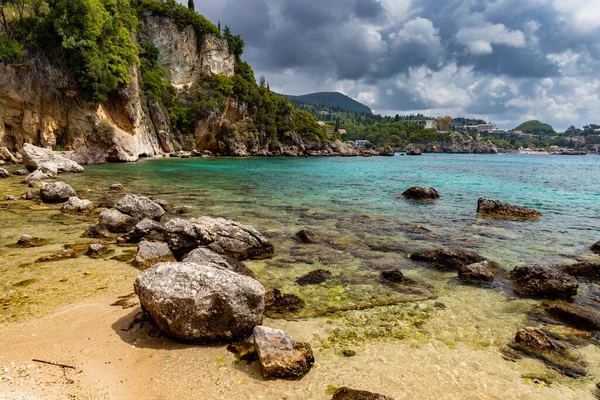 Malownicze Krajobrazy Nad Morzem Jońskim Korfu Grecja — Zdjęcie stockowe