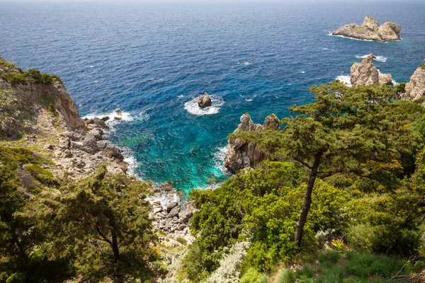 Мальовничі Пейзажі Іонічного Моря Корфу Греція — стокове фото