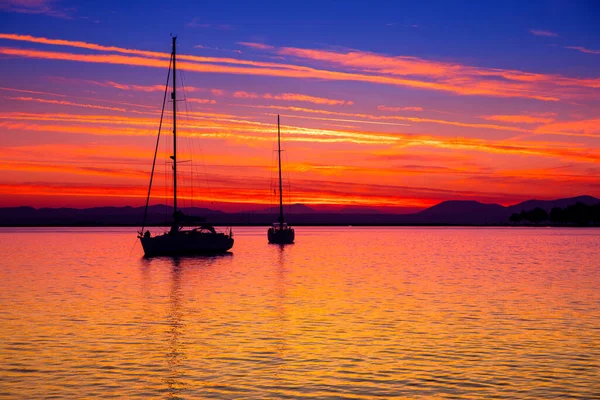 Sailboat Sunset Beautiful Evening Scenery Seashore Royalty Free Stock Images