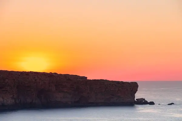 Sunset Sea Landscape Beautiful Spanish Island Menorca Outdoor Shot Stock Image