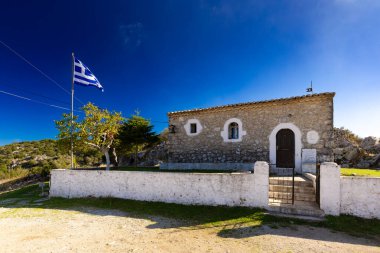 Yunan İyon adasındaki harika yaz tatili manzarası Lefkada, kartpostal ya da seyahat duvar kağıdı, tasarımınız için arka plan