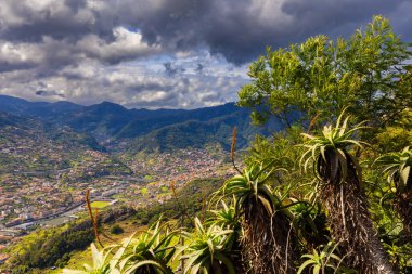 Madeira 'daki dağların panoramik görüntüsü