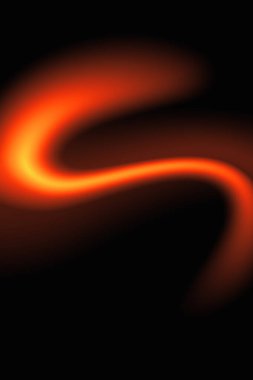 Siyah arkaplanda turuncu bir ışık, soyut duvar kağıdı veya pankart tasarımı