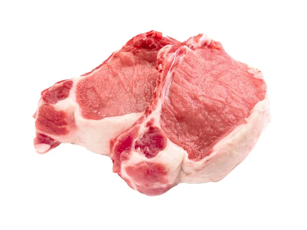 Carne Fresca Bruto Isolada Sobre Fundo Branco — Fotografia de Stock
