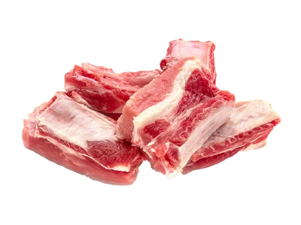 Vers Rauw Rundvlees Vlees Geïsoleerd Witte Achtergrond — Stockfoto