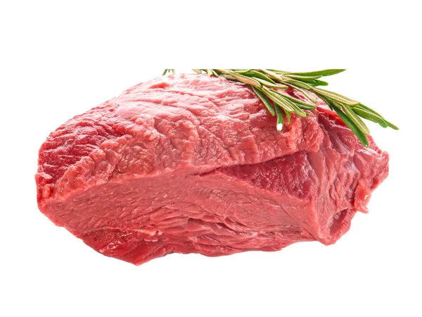 Carne Fresca Bruto Isolada Sobre Fundo Branco — Fotografia de Stock