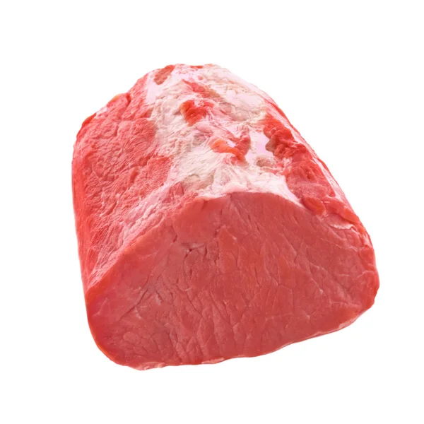 Färskt Rått Nötkött Eller Kött Isolerat Vit Botten — Stockfoto