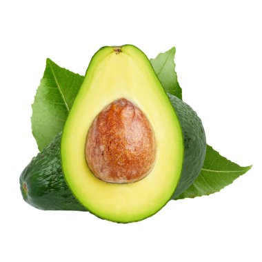 avokado beyaz arkaplanda izole edildi