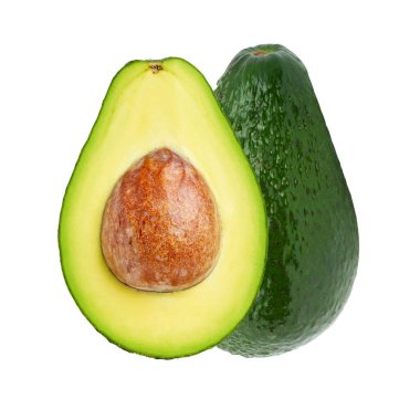 avokado beyaz arkaplanda izole edildi