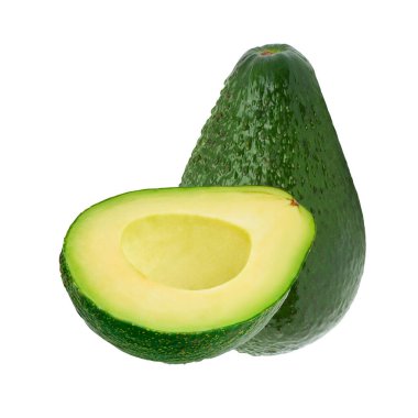 avokado beyaz arkaplanda izole edildi